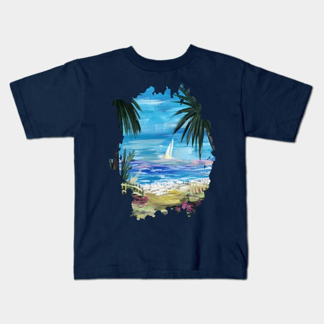 Caribbean Getaway Kids T-Shirt by adamzworld